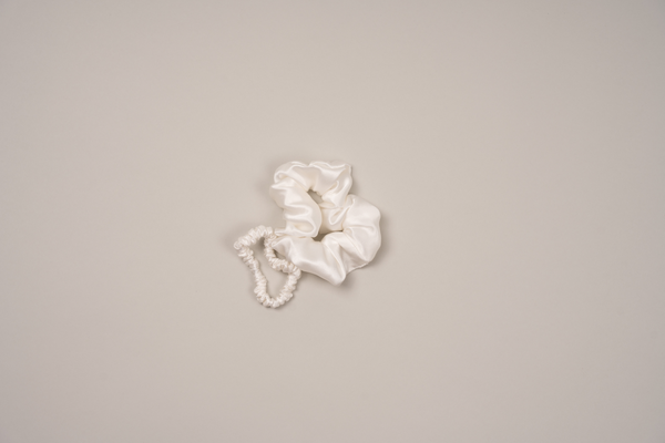 Silk Scrunchie - White