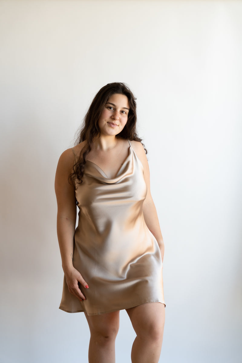 Silk Night Dress - Champagne