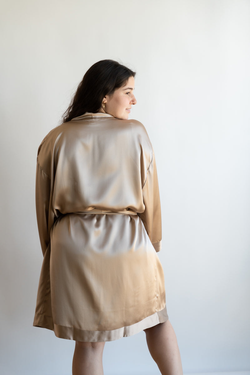 Silk Robe - Champagne