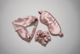 Silk Bundle: Pillow case, eye mask, hair band and scrunchie
